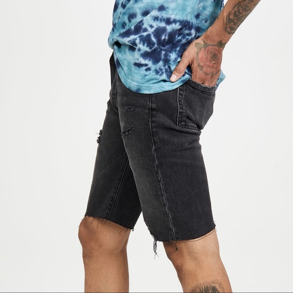 NEW FRAME BLACK DISTRESSED CUT-OFF SHORTS - Picture 3 of 6